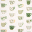 Schumacher Onie'S Teacups Spring Green Wallpaper