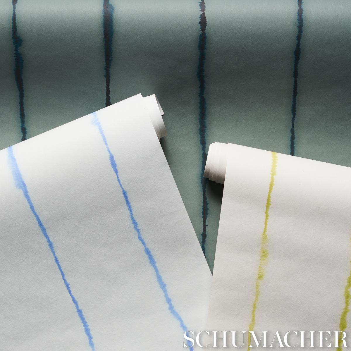 Schumacher Backdrop X Schumacher Ephemera Cornflower Wallpaper