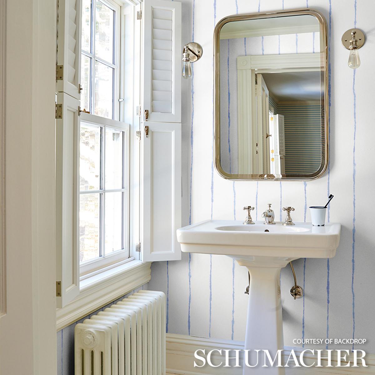 Schumacher Ephemera Cornflower Wallpaper