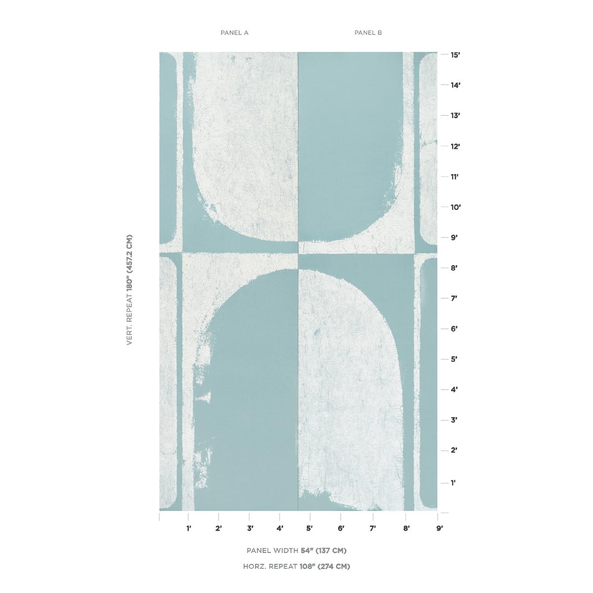 Schumacher Backdrop X Schumacher The Cloisters Panel Set Soft Blue Wallpaper