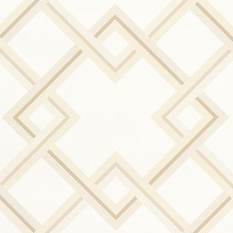 Schumacher Mah Jong Light Ivory Wallpaper