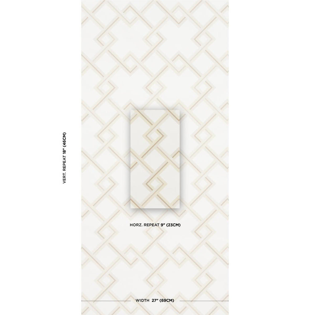 Schumacher Mah Jong Light Ivory Wallpaper