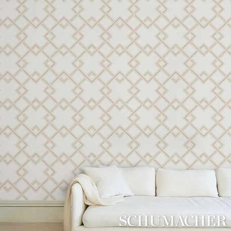 Schumacher Mah Jong Light Ivory Wallpaper