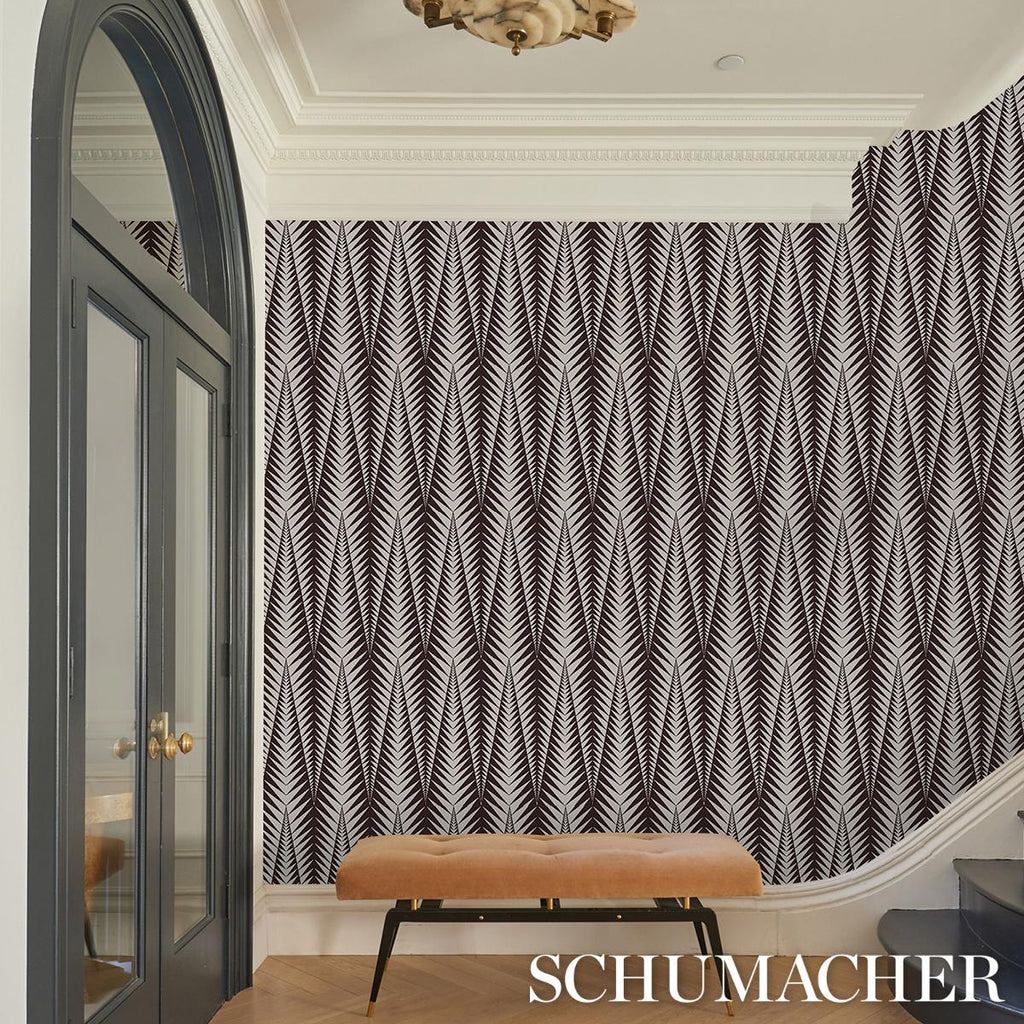 Schumacher Zebra Brown Silver Wallpaper