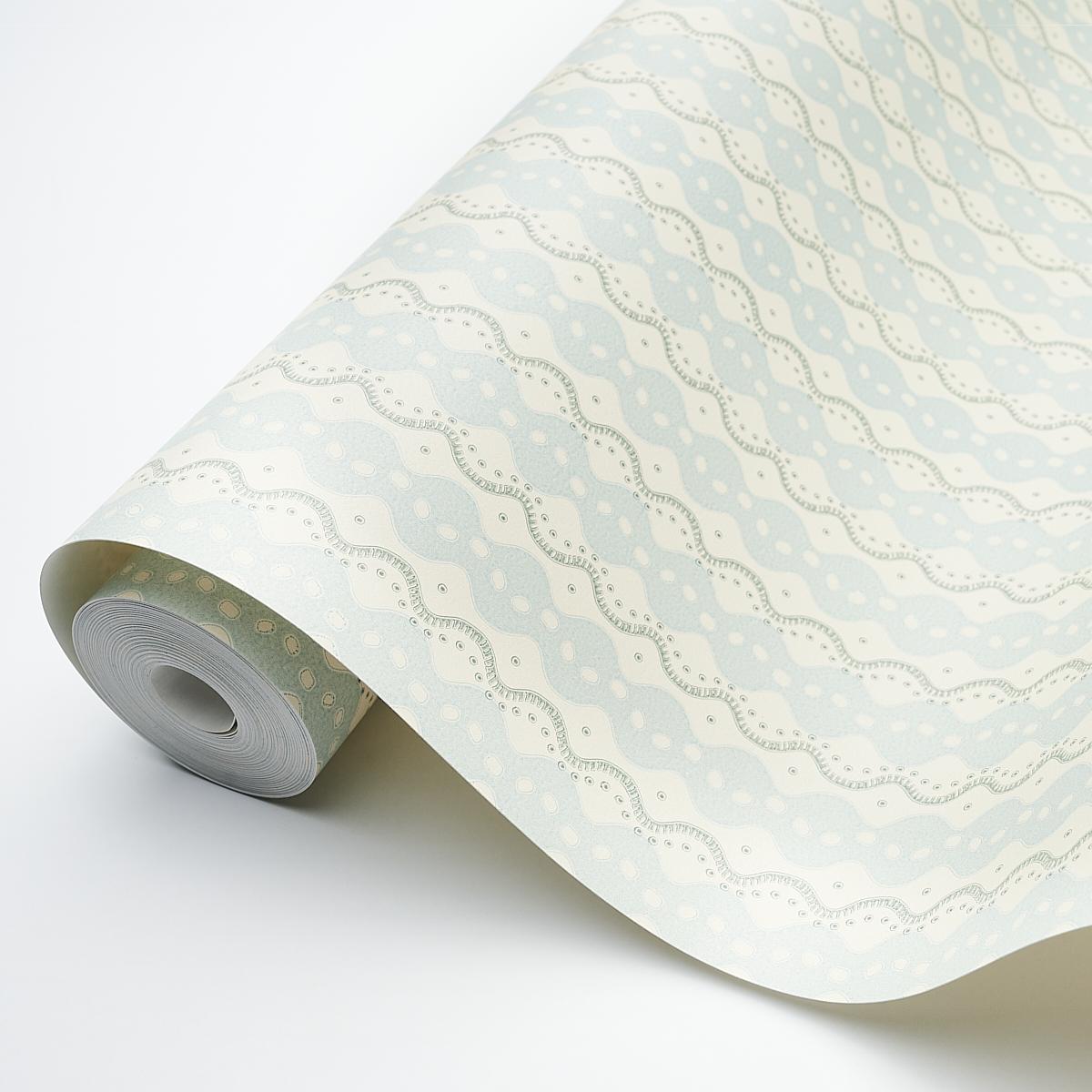 Schumacher Centipede Stripe Icing Blue Wallpaper