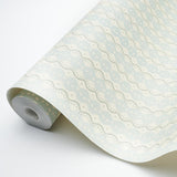 Schumacher Centipede Stripe Icing Blue Wallpaper