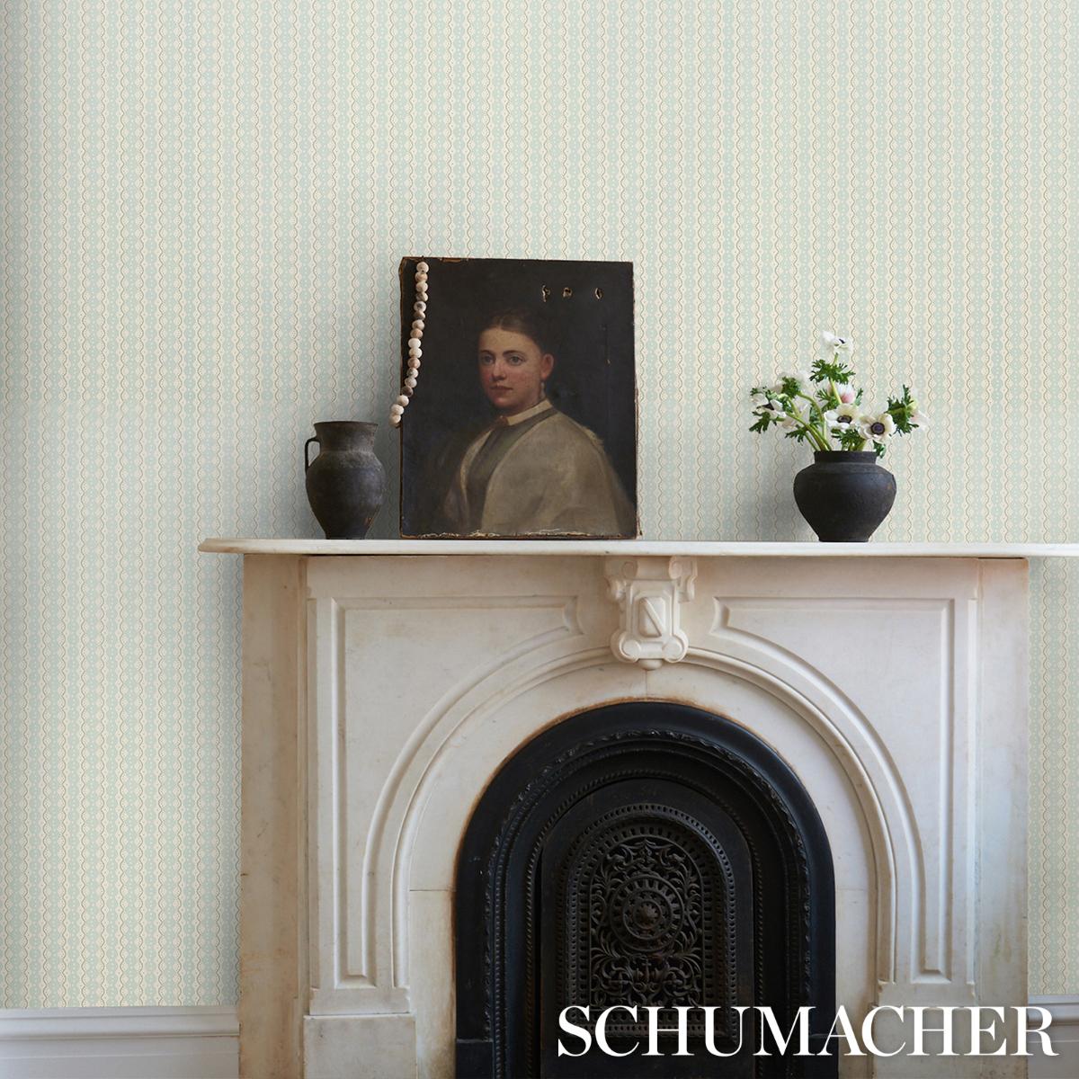 Schumacher Centipede Stripe Icing Blue Wallpaper
