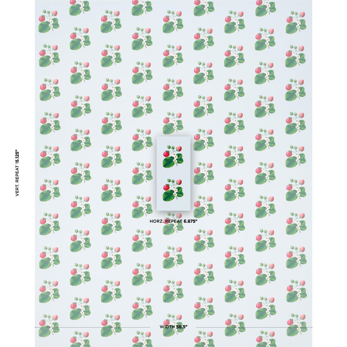 Schumacher Strawberry Hill Blue Wallpaper