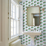 Schumacher Strawberry Hill Blue Wallpaper