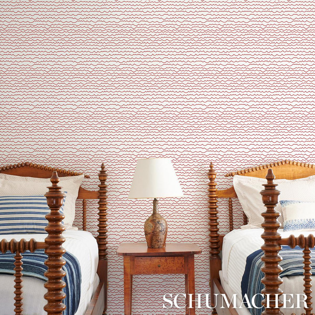 Schumacher Waves Red Wallpaper