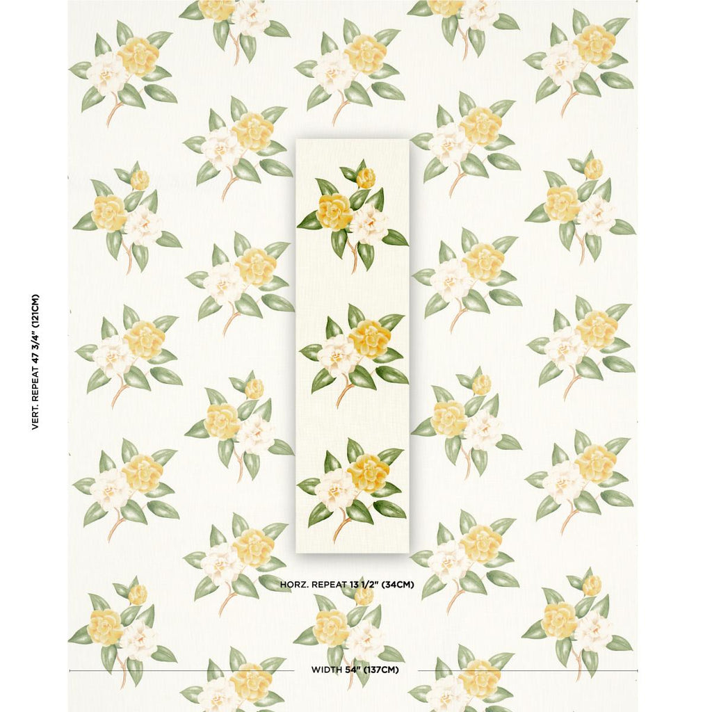 Schumacher Casablanca Floral Indoor/Outdoor Pale Yellow Fabric