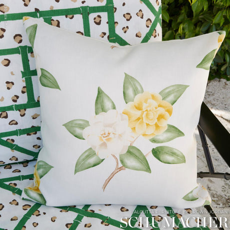 Schumacher Casablanca Floral Indoor/Outdoor Pale Yellow Fabric