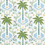 Schumacher Island Palm Indoor/Outdoor Blue & Green Fabric