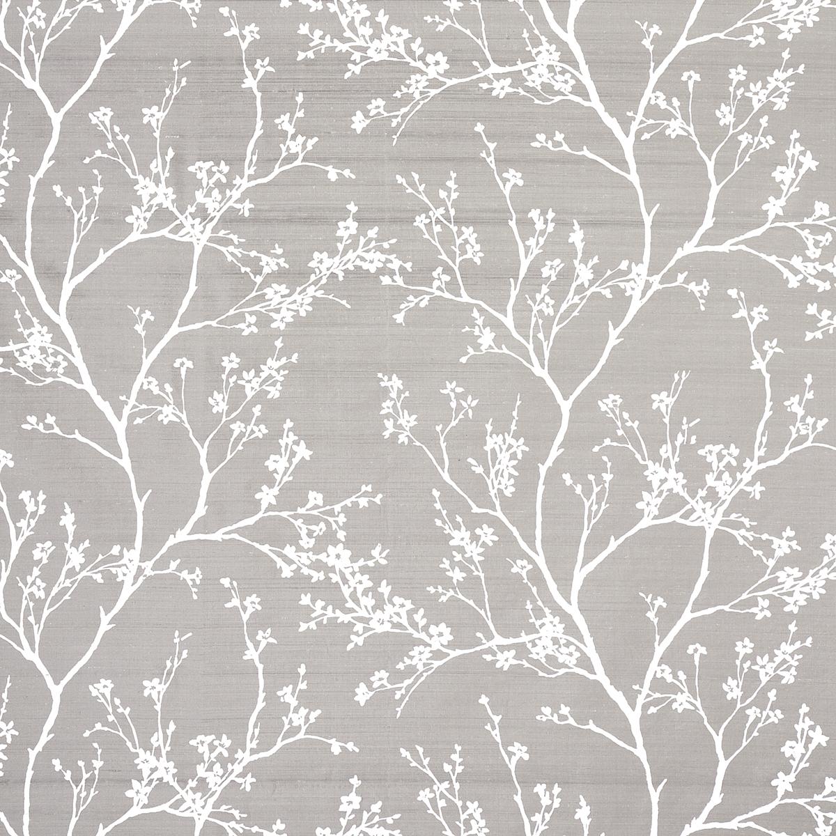 Schumacher Twiggy Silk Pewter Fabric
