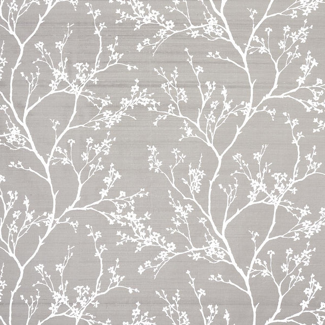 Schumacher Twiggy Silk Pewter Fabric