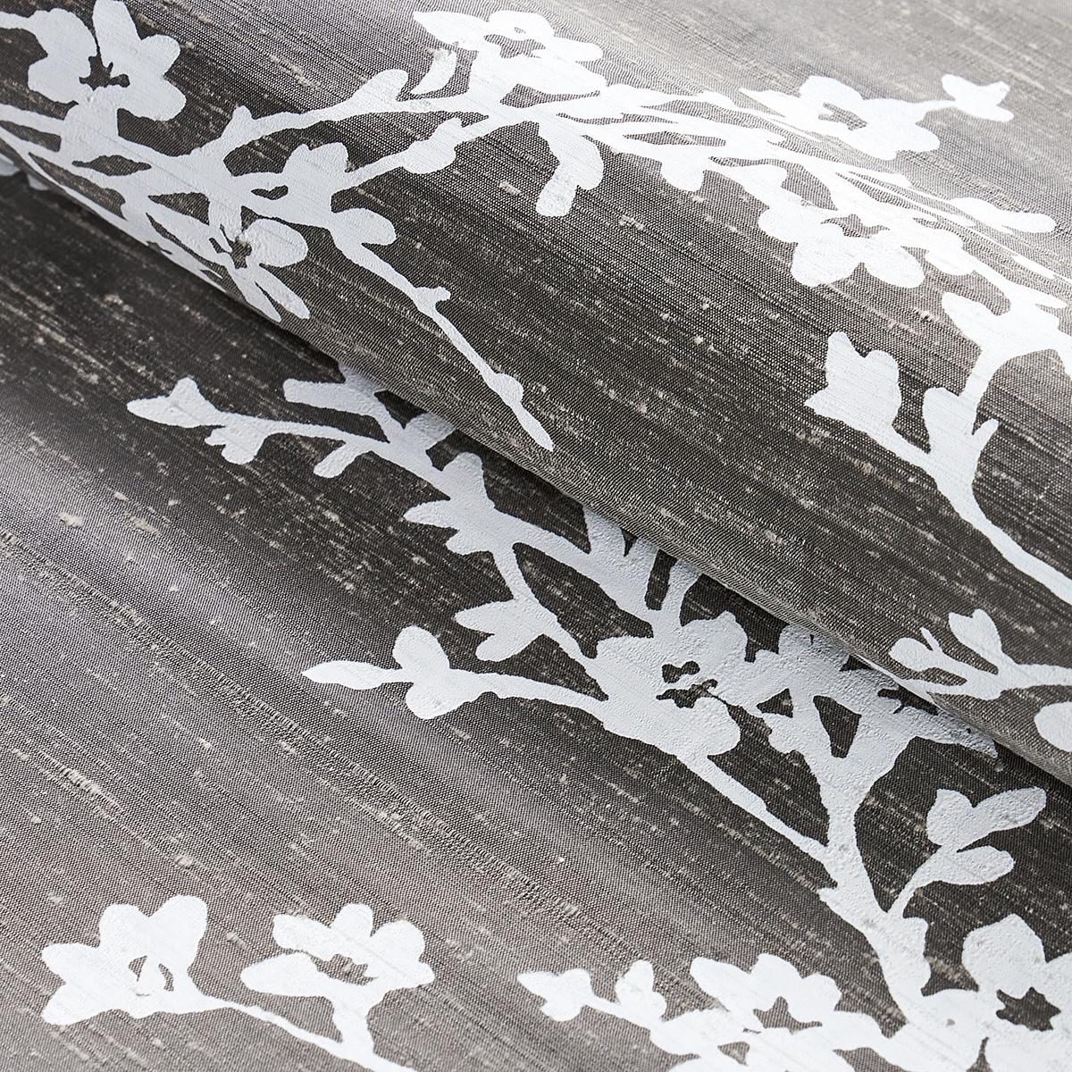 Schumacher Twiggy Silk Pewter Fabric