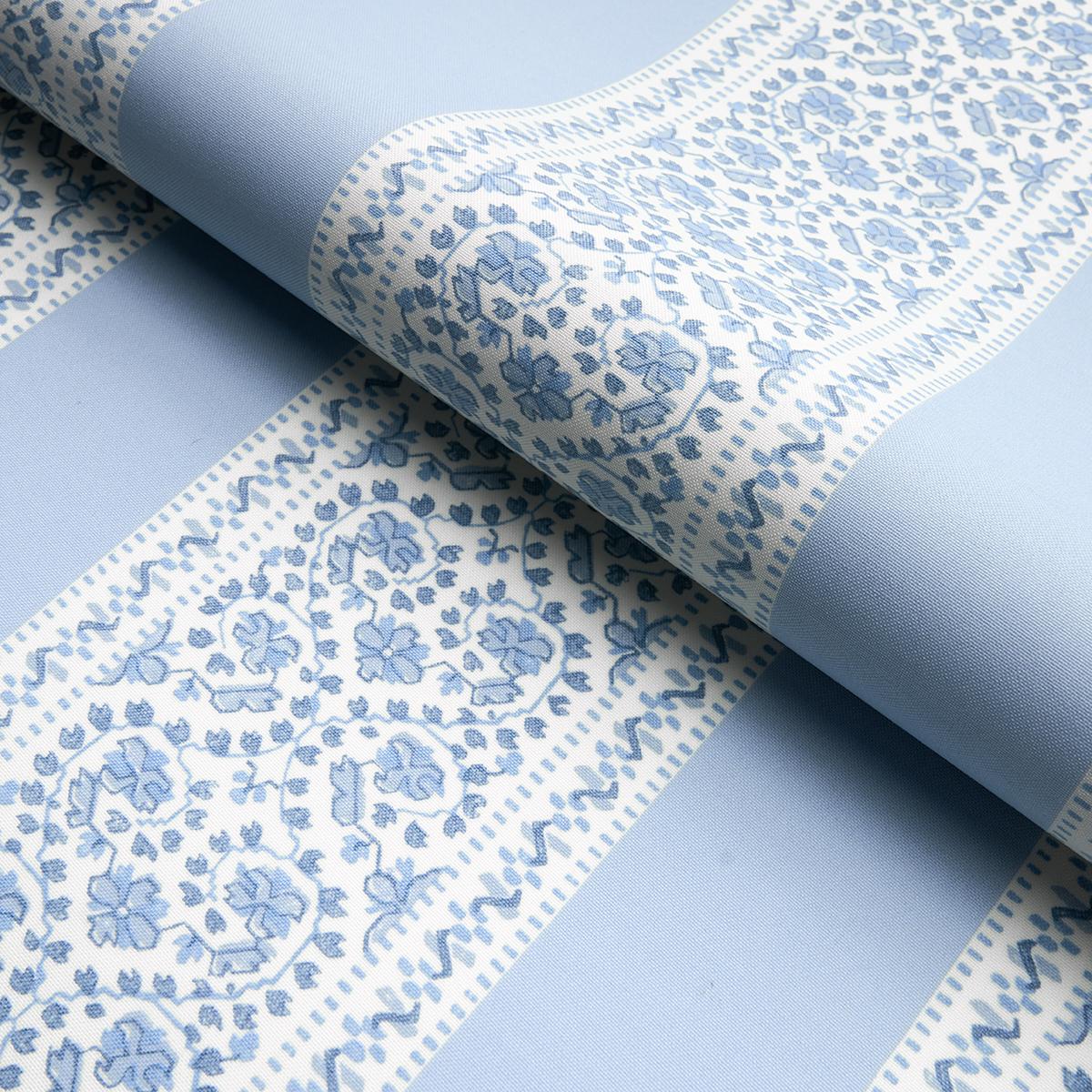Schumacher Jasmine Indoor/Outdoor Indigo Fabric