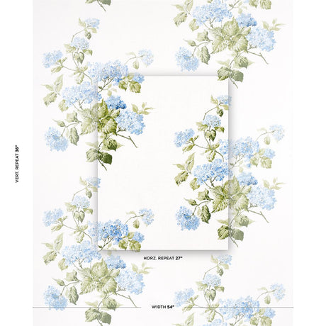 Schumacher Summer Hydrangea Blue Hydrangea Fabric