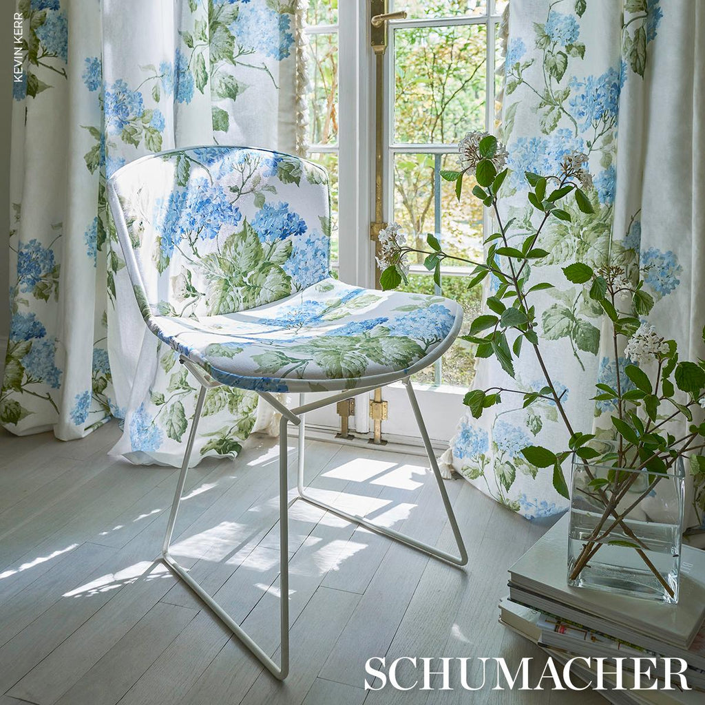 Schumacher Summer Hydrangea Blue Hydrangea Fabric