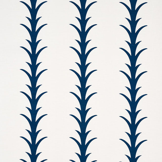 Schumacher Acanthus Stripe Navy Fabric