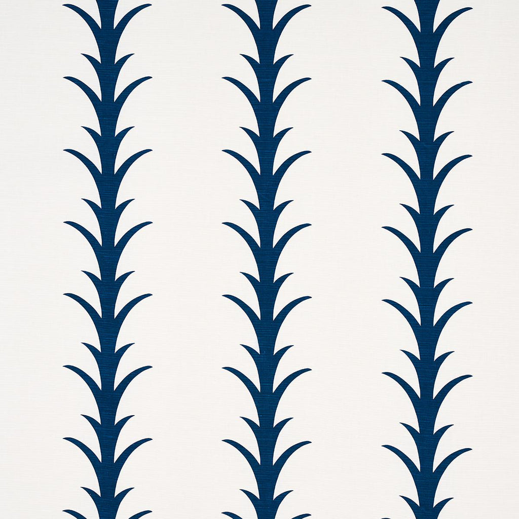 Schumacher Acanthus Stripe Navy Fabric