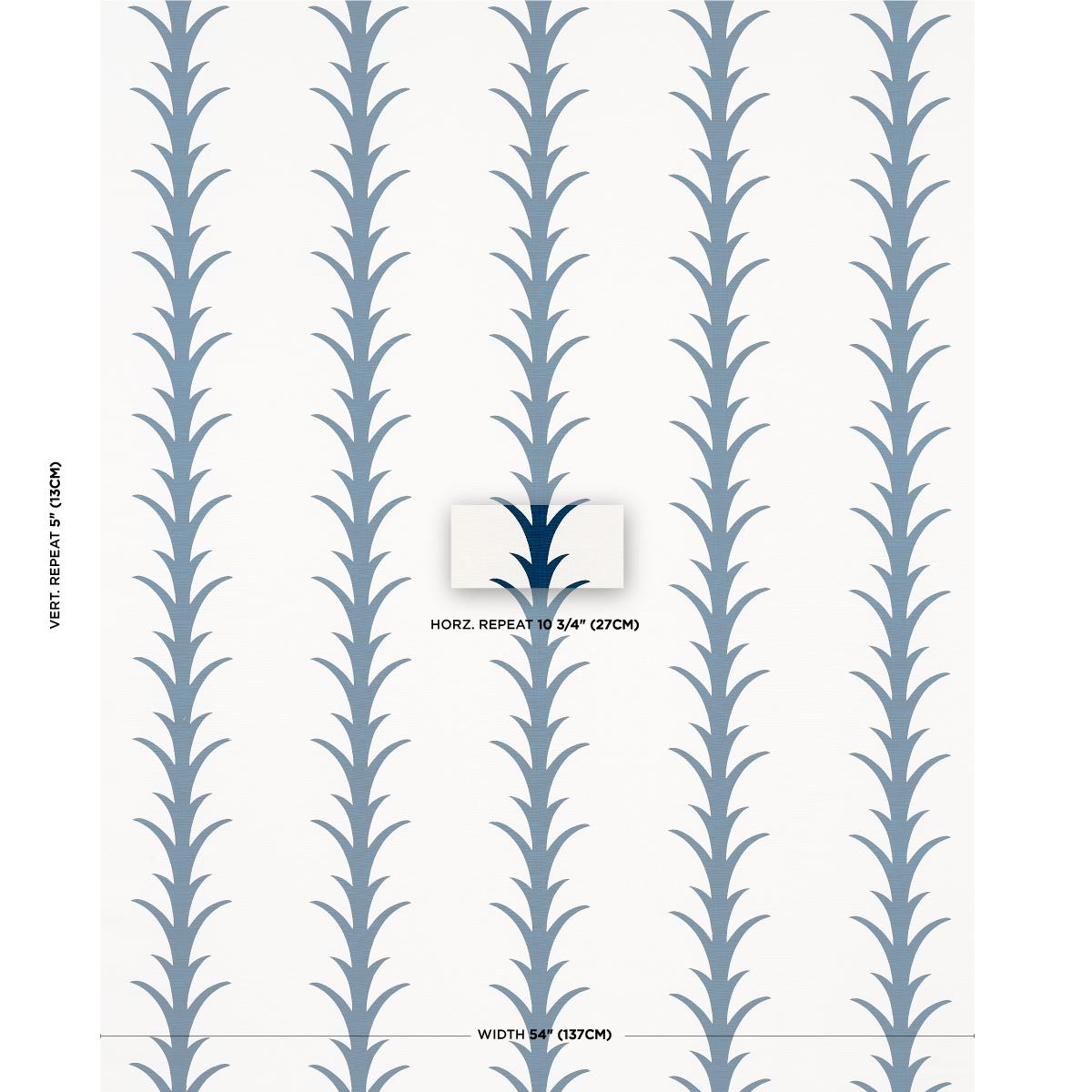 Schumacher Acanthus Stripe Navy Fabric