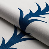 Schumacher Acanthus Stripe Navy Fabric
