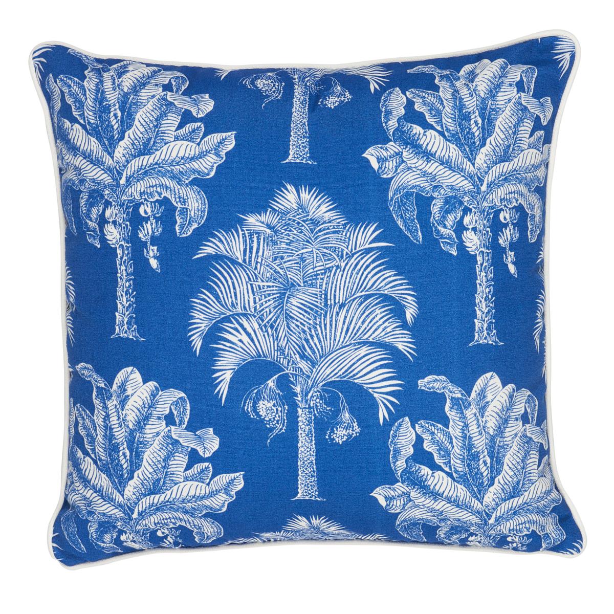 Schumacher Navy 22" x 22" Grand Palms I/O Pillow