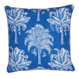 Schumacher Navy 22" x 22" Grand Palms I/O Pillow
