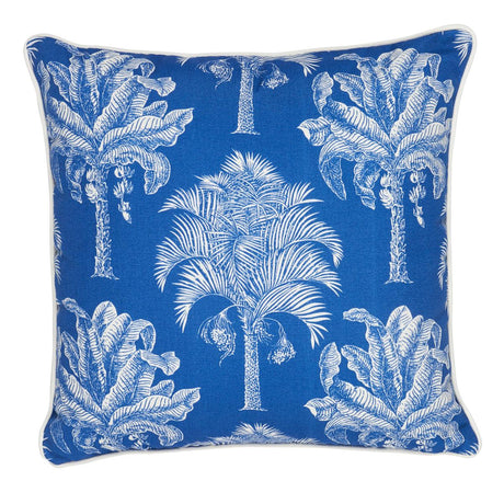 Schumacher Navy 22" x 22" Grand Palms I/O Pillow
