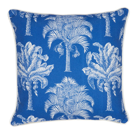 Schumacher Navy 22" x 22" Grand Palms I/O Pillow