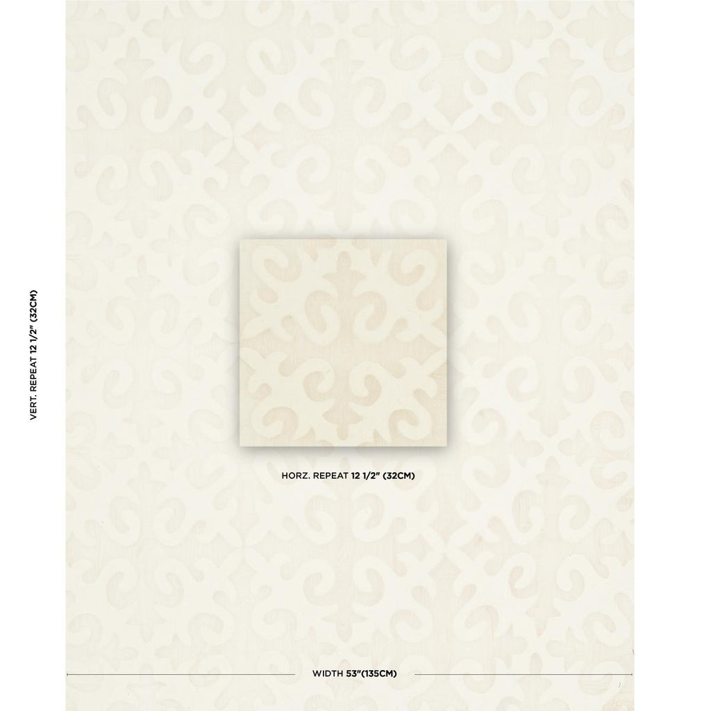 Schumacher Kyrgyzstan Wool Silk Panel Oyster And Natural Fabric