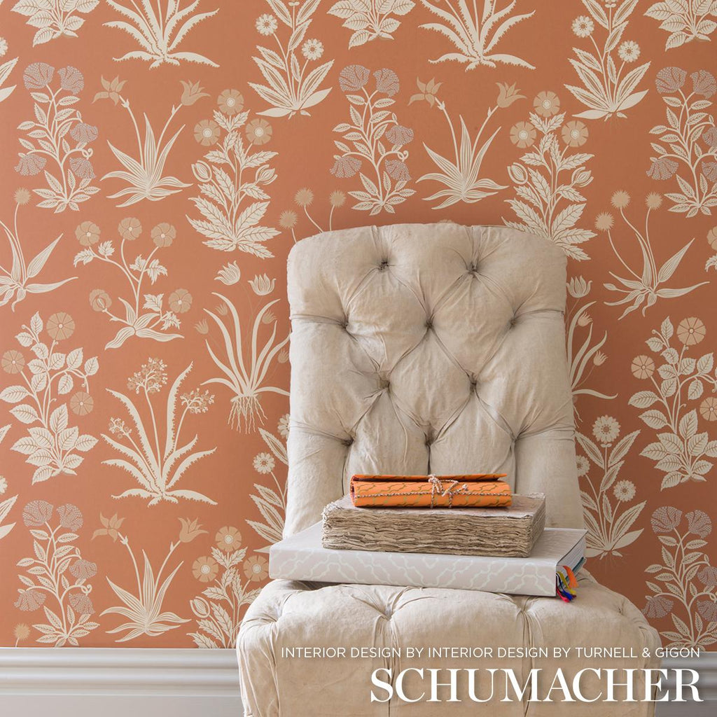 Schumacher Culpeper Ox Orange Wallpaper