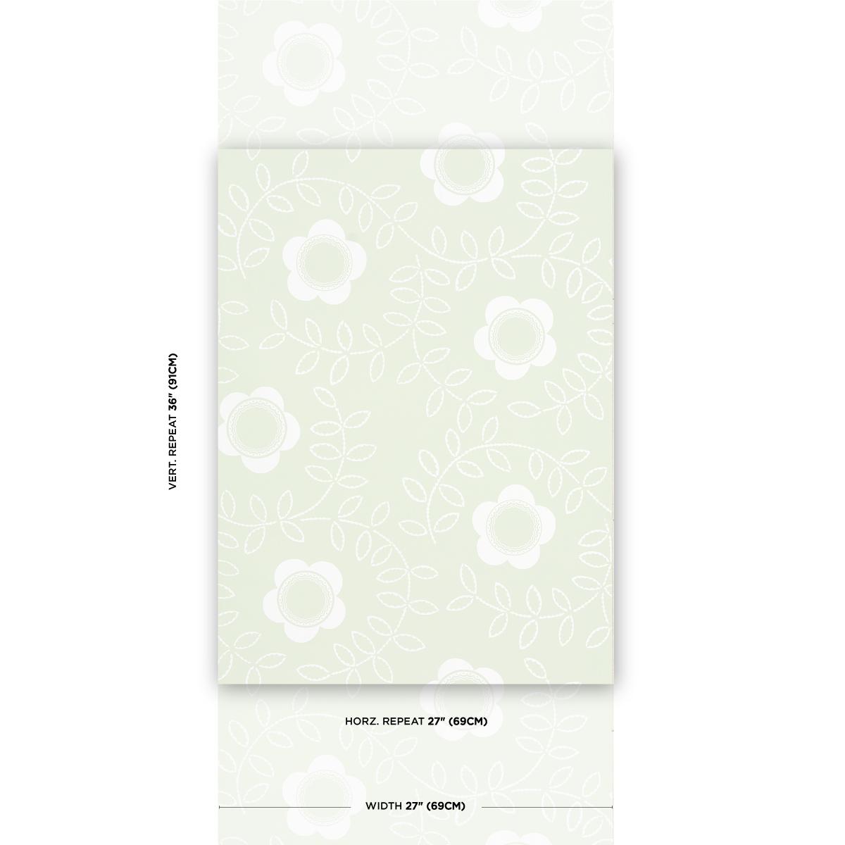 Schumacher Tudor Rose Pistachio Wallpaper