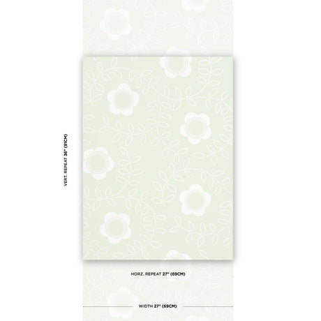 Schumacher Tudor Rose Pistachio Wallpaper