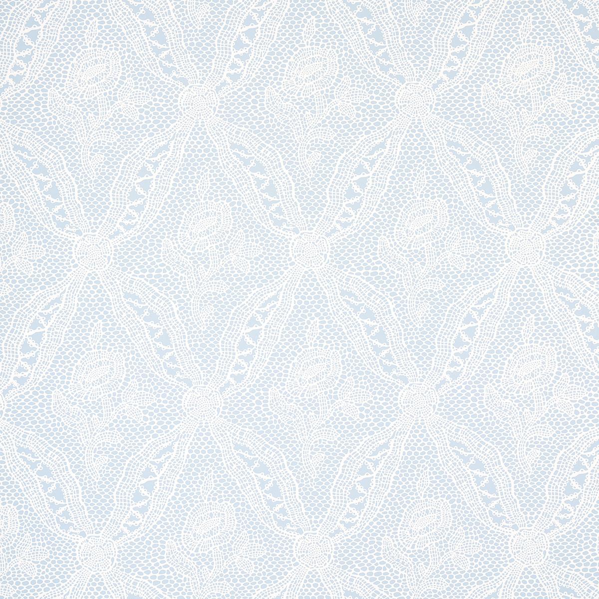 Schumacher Cosette Lace Cornflower Wallpaper