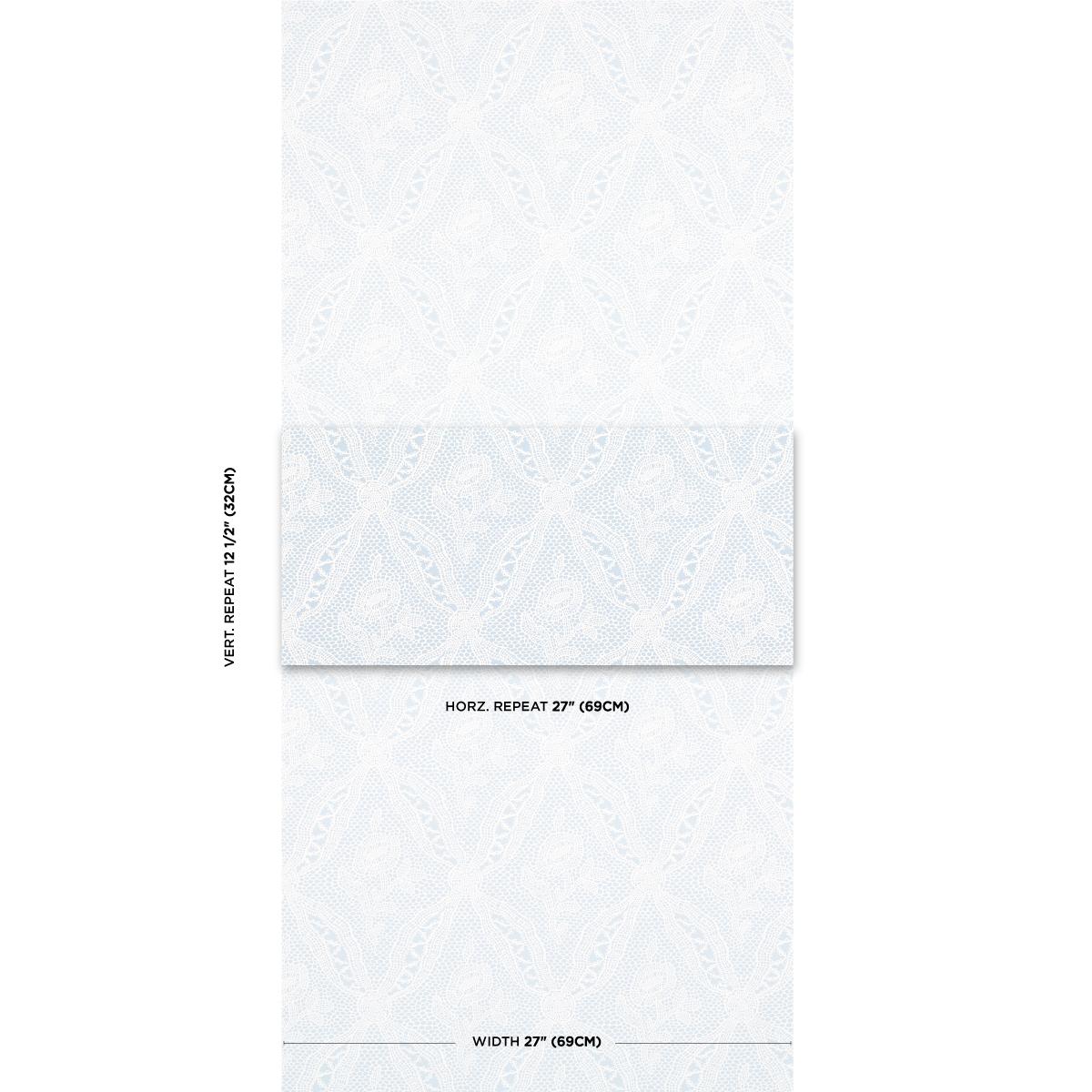 Schumacher Cosette Lace Cornflower Wallpaper