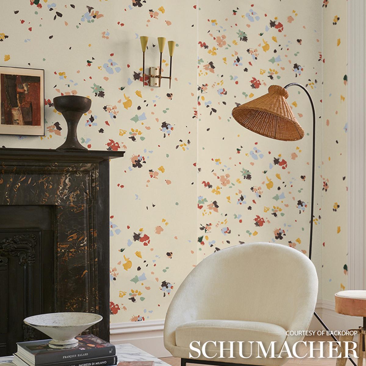 Schumacher Backdrop X Schumacher Fairfarren Warm Multi Wallpaper