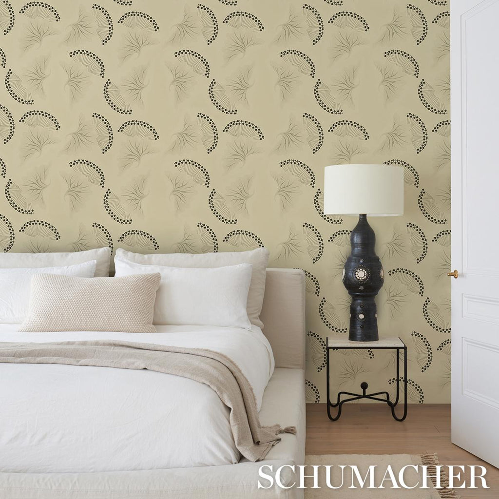 Schumacher Anemone Black & White Wallpaper