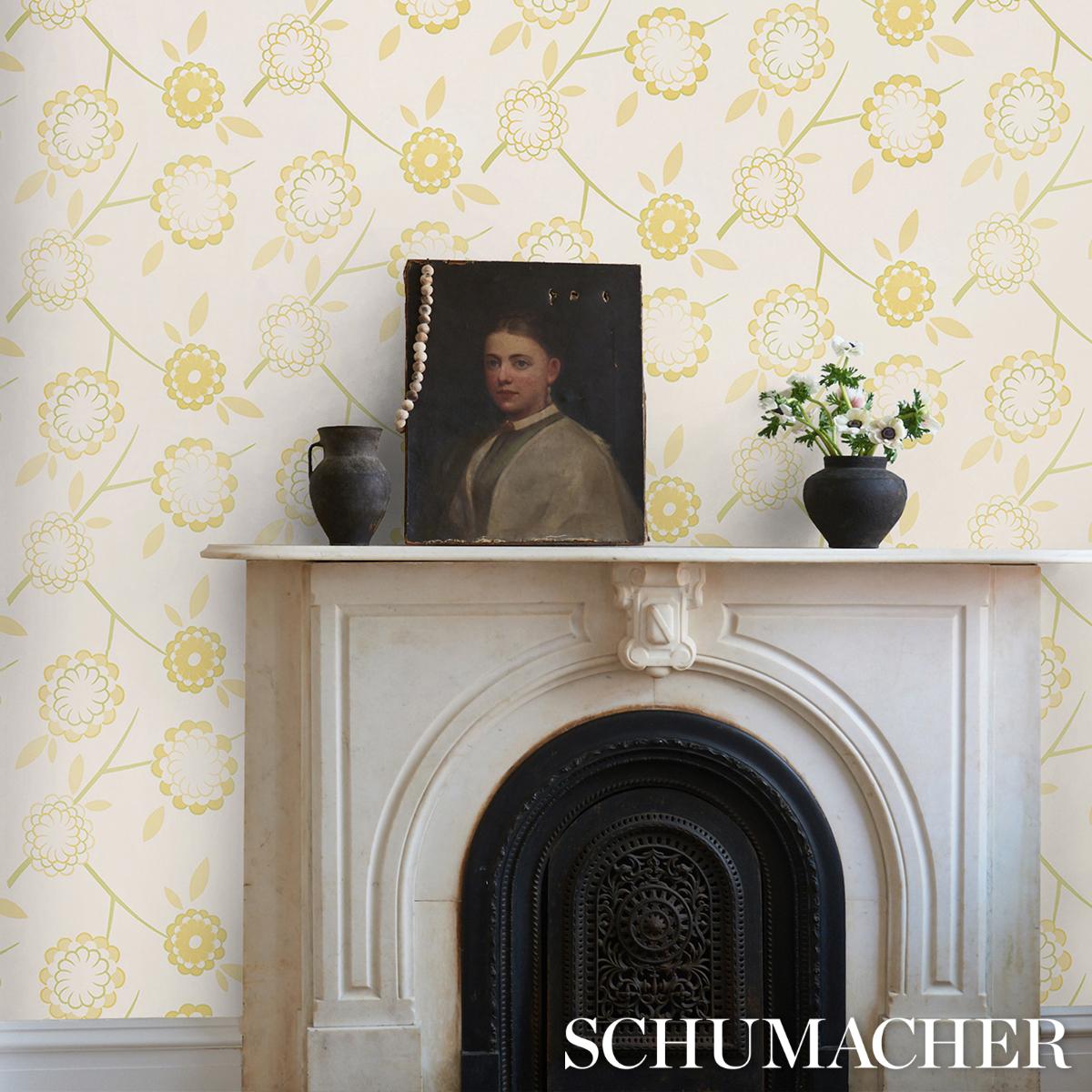 Schumacher Birdtree Mimosa Wallpaper
