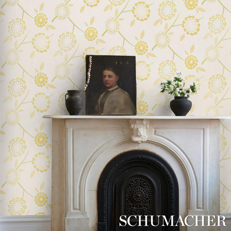 Schumacher Birdtree Mimosa Wallpaper