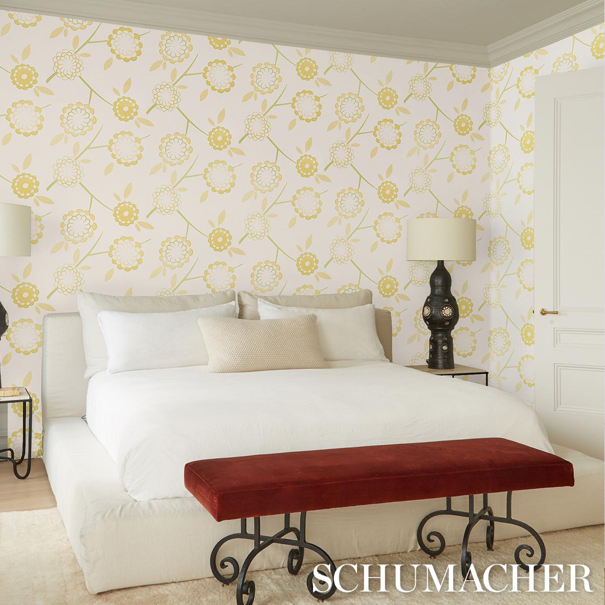 Schumacher Birdtree Mimosa Wallpaper