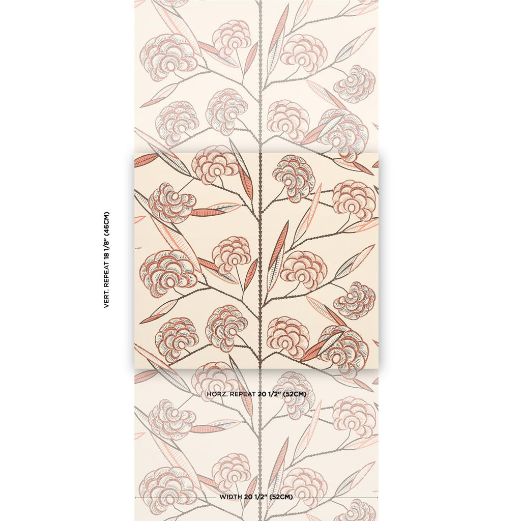 Schumacher Jacob'S Tree Old Rose Wallpaper