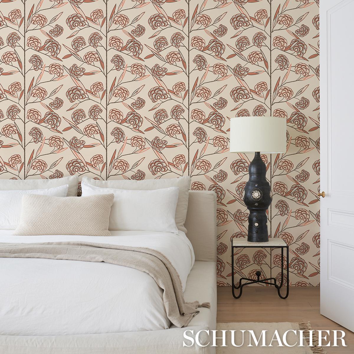 Schumacher Jacob'S Tree Old Rose Wallpaper