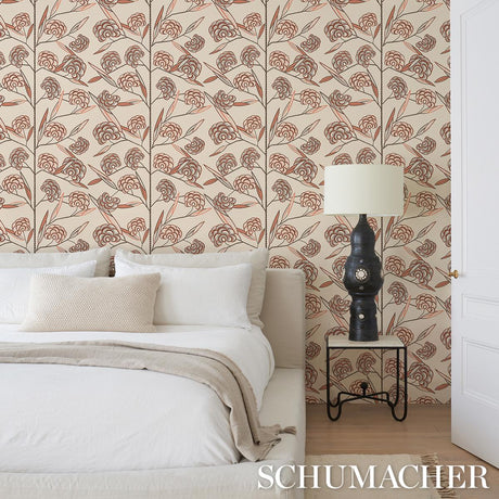 Schumacher Jacob'S Tree Old Rose Wallpaper