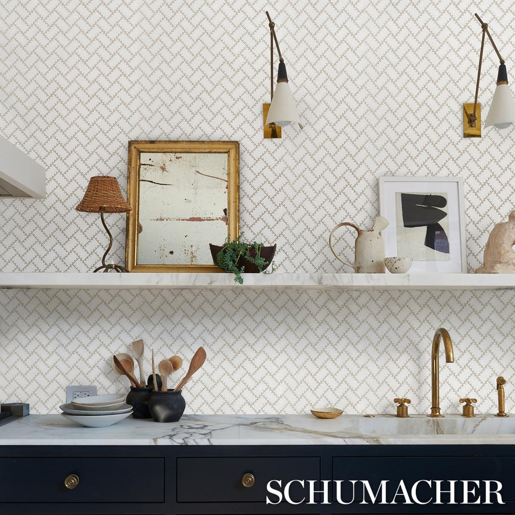 Schumacher Parterre Silver Wallpaper