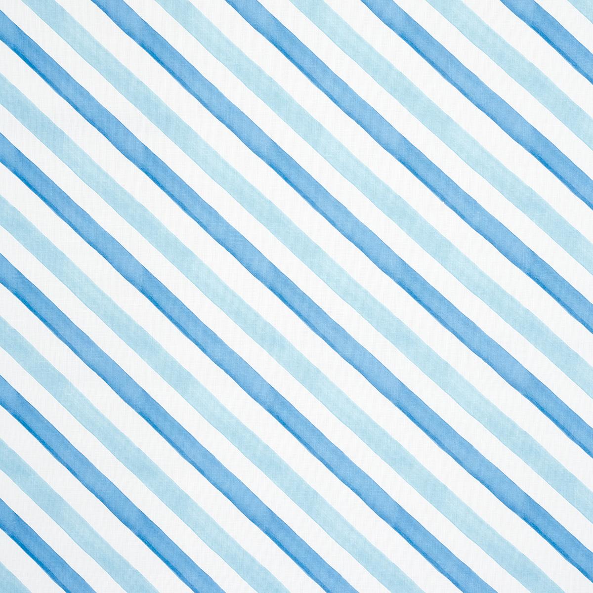 Schumacher Seaside Stripe Indoor/Outdoor Ocean Fabric