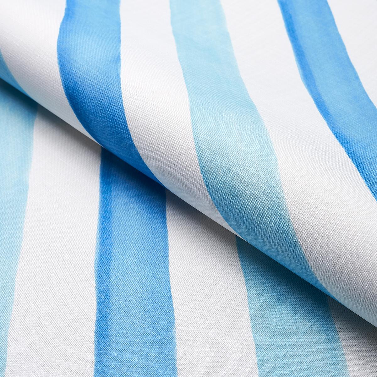 Schumacher Seaside Stripe Indoor/Outdoor Ocean Fabric