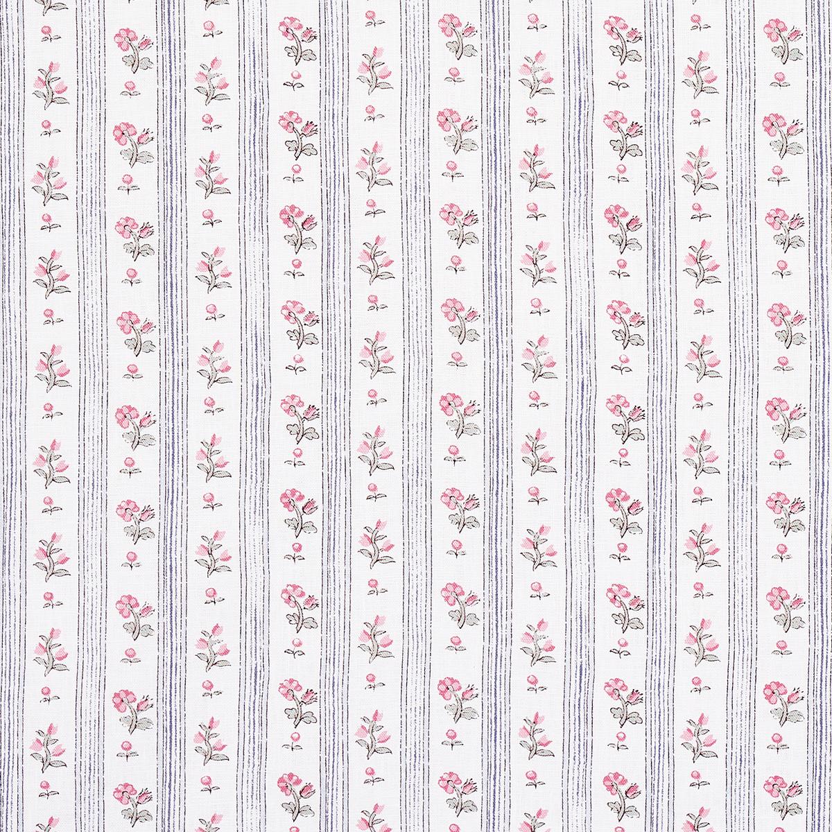 Schumacher Cabanon Stripe Rose Fabric