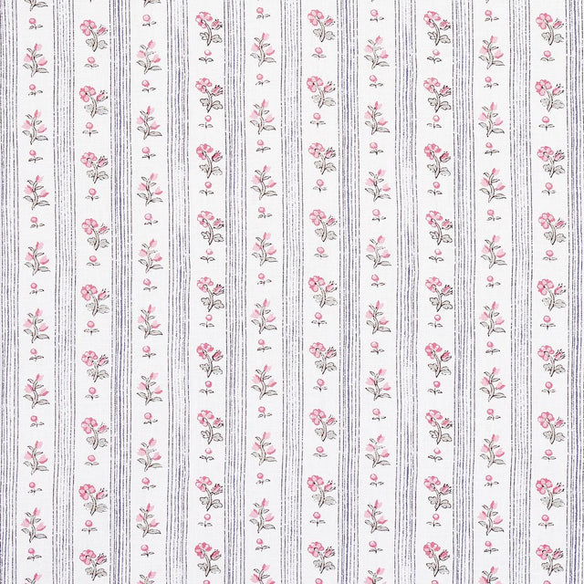 Schumacher Cabanon Stripe Rose Fabric